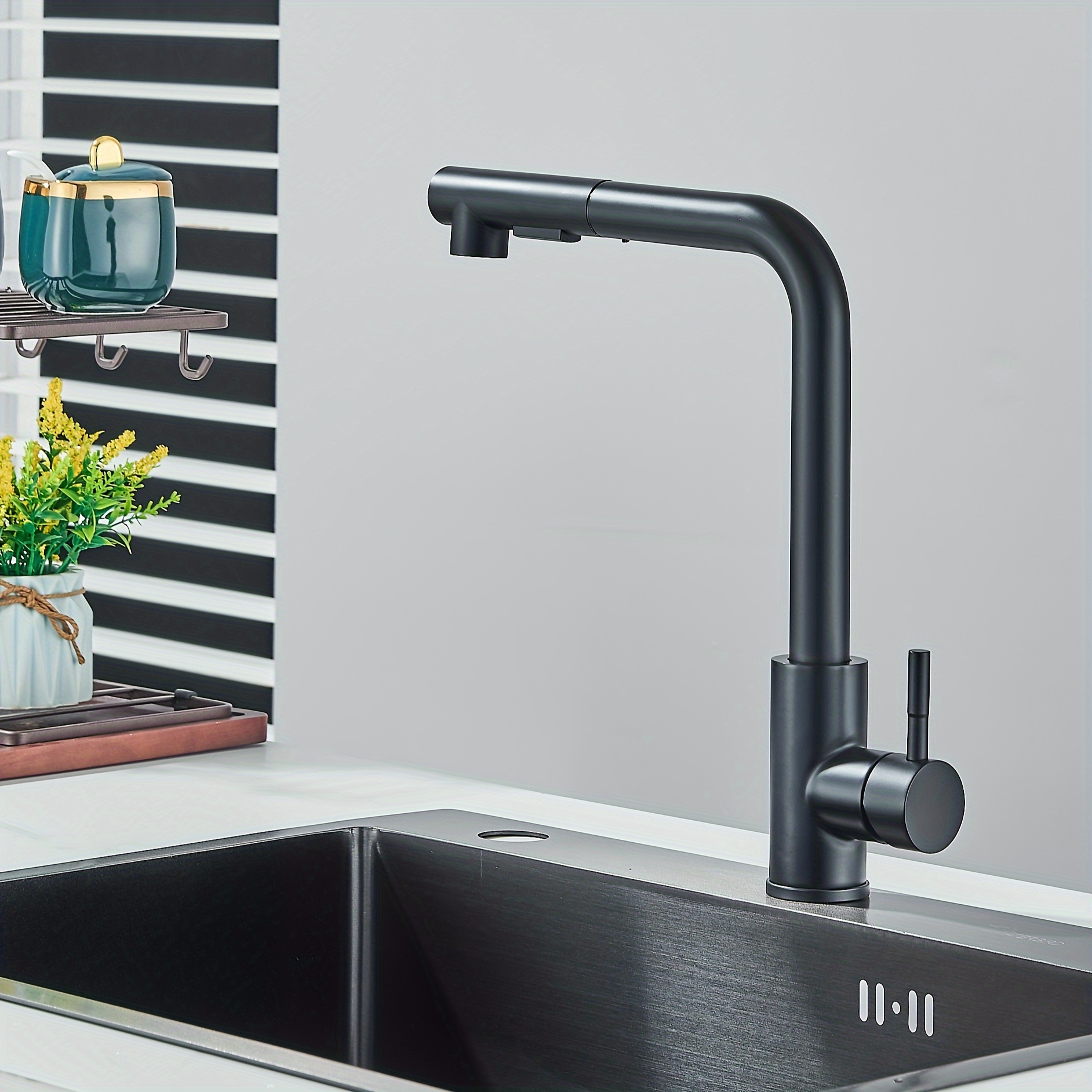 Black Utility Sink 304 Stainless Steel Kitchen Sink Countertop Sink RV Hand  Washing Sink Commercial Bar Sink Laundry Room Sink, with Pull-Out Faucet