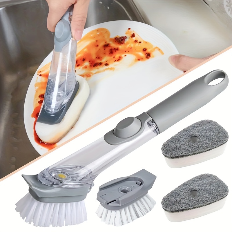 Dish Cleaning Brush Soap Dispensing Dish Brush Set With - Temu