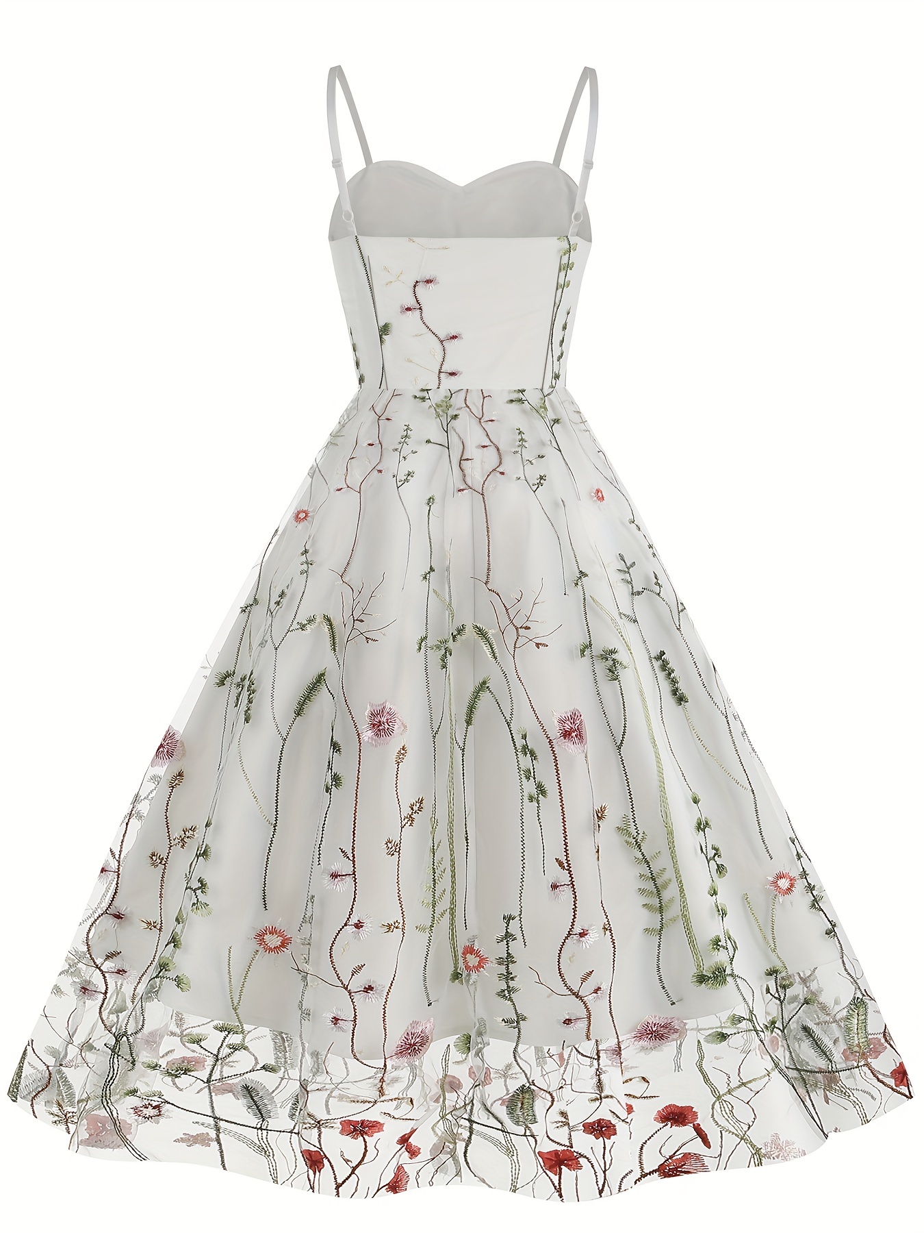Embroidery Mesh Dresses Overlay Vintage Formal Dinner Dress - Temu