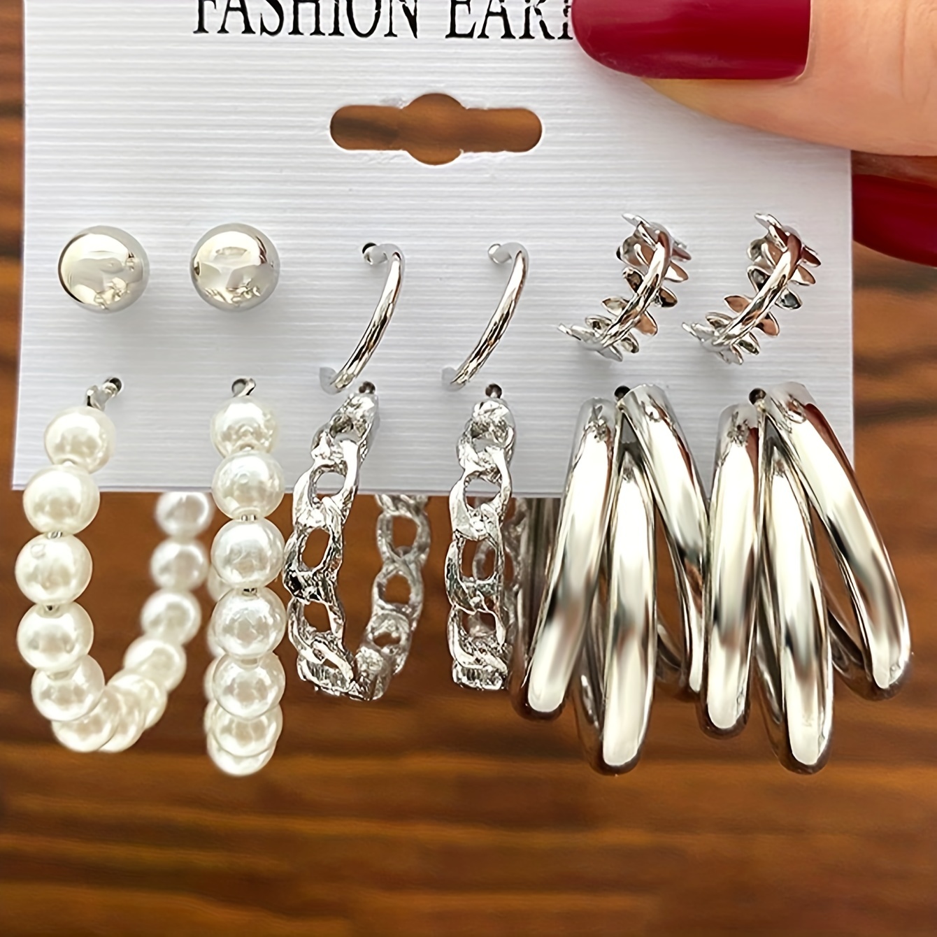 Rhinestone Love Silver Hoops