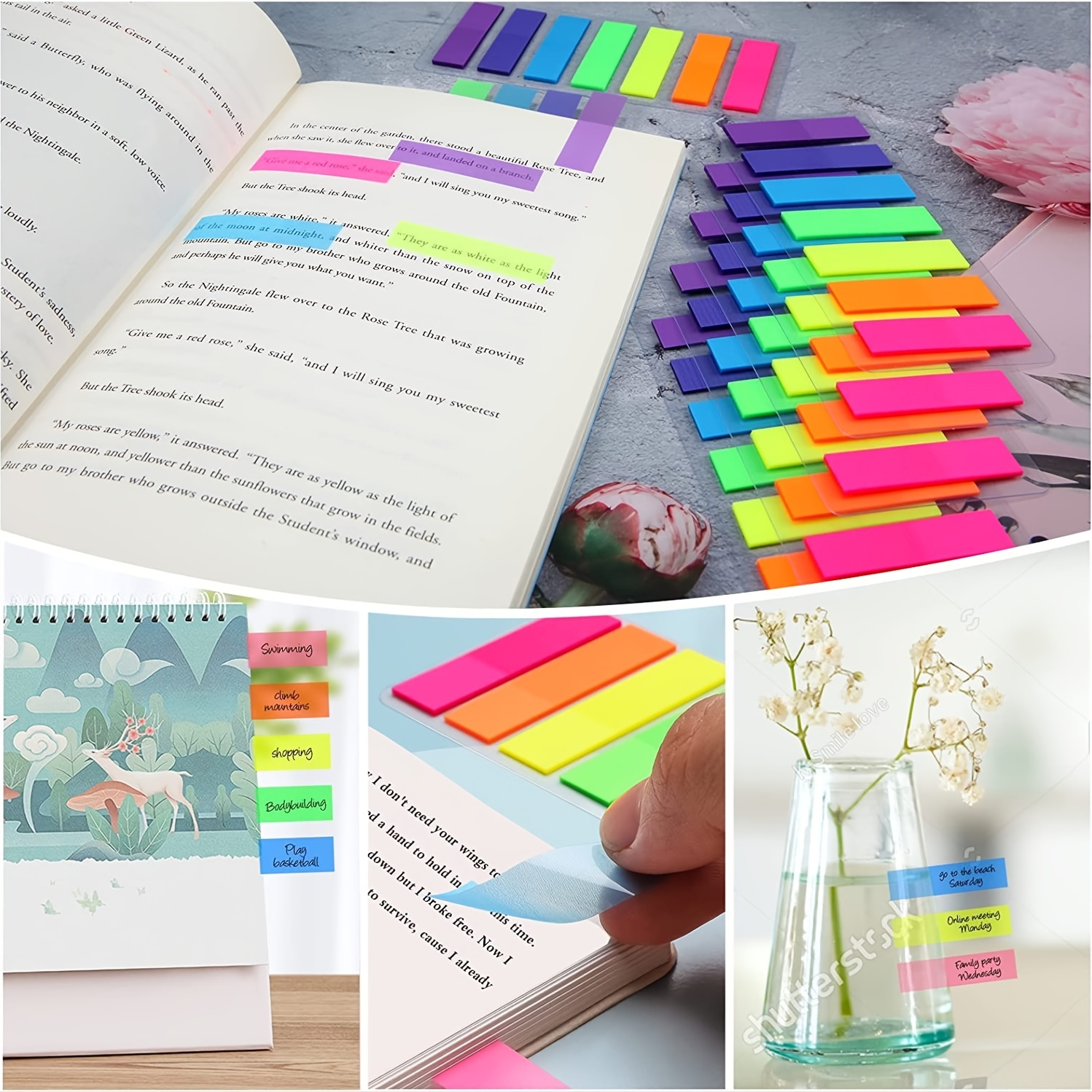 Transparent Sticky Notes, 560 Pcs, Pastel Colors, Round