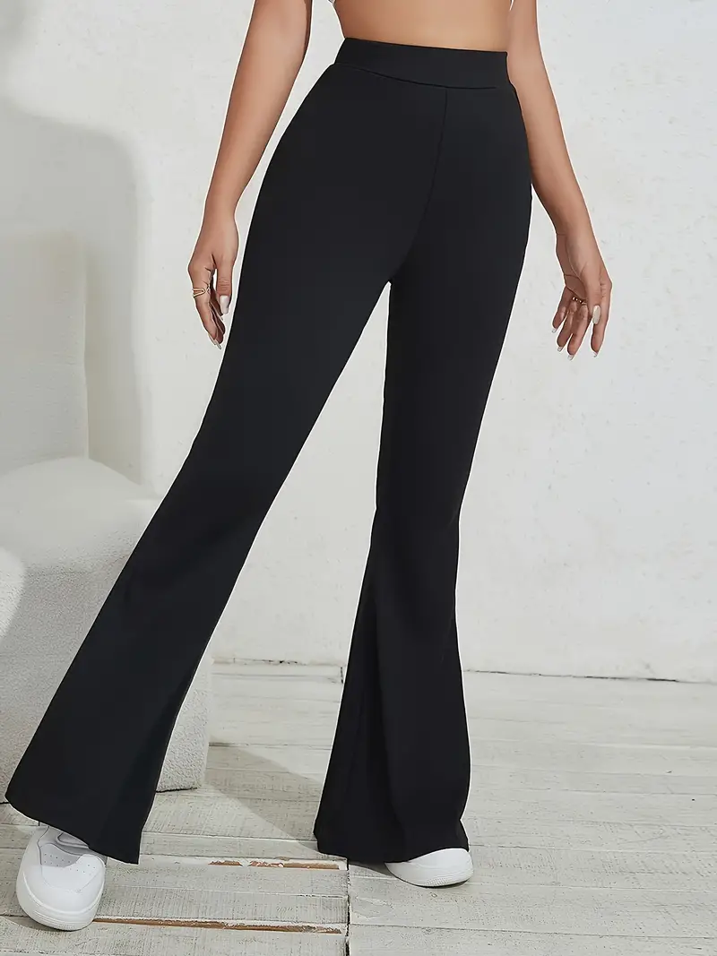  Pants for Women V Waist Flare Leg Pants (Color : Black, Size :  X-Small) : Clothing, Shoes & Jewelry