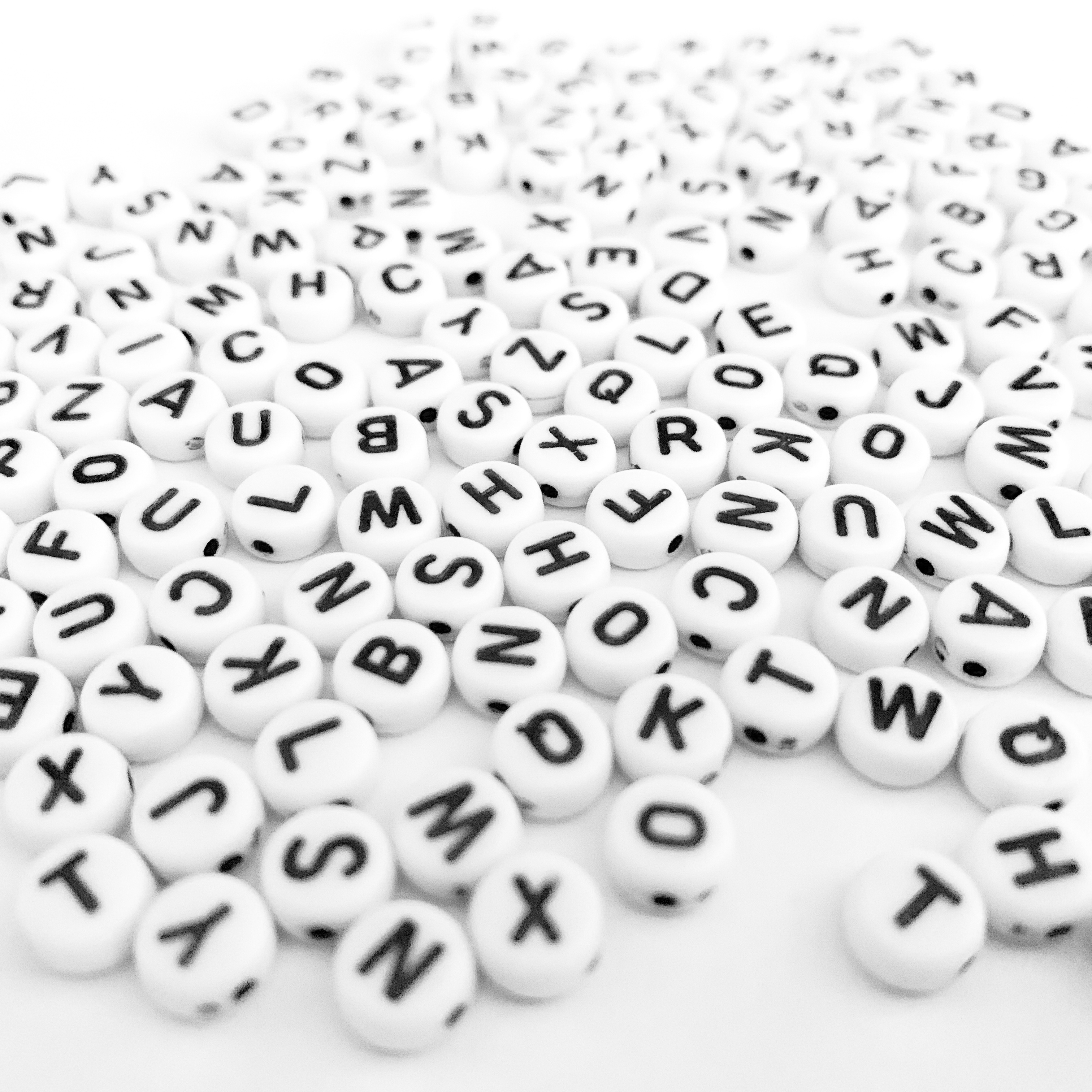 Round Letter Beads For Jewelry Making 31 Style White A - Temu