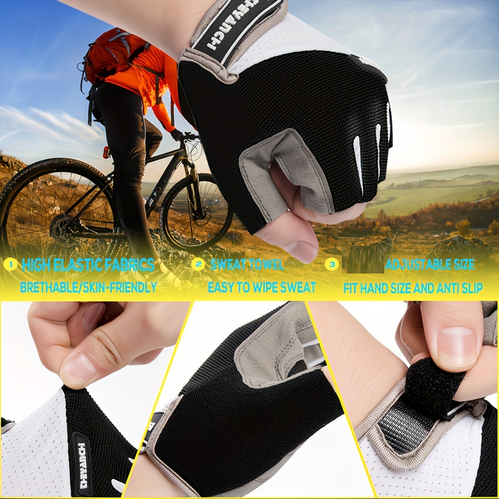 Guantes Ciclismo Hombre Mujer Guantes Medio Dedo Bicicleta - Temu