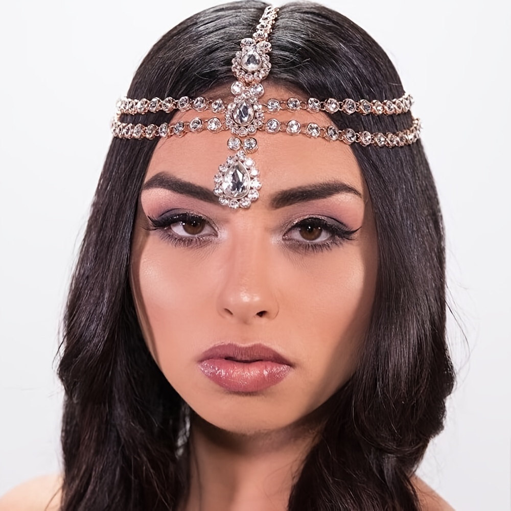 Fashion Women Forehead Jewelry Gold Headband Bridal Head Chain