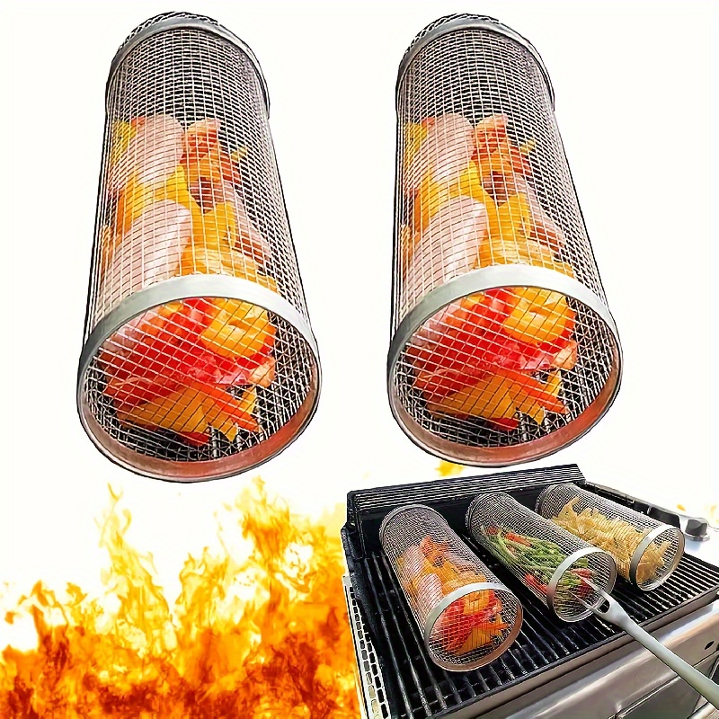 Portable BBQ Basket Non-stick Grilling Baskets Camping Picnic Cookware Barbecue  Tools Outdoor Cooking Accessories Cookware - AliExpress