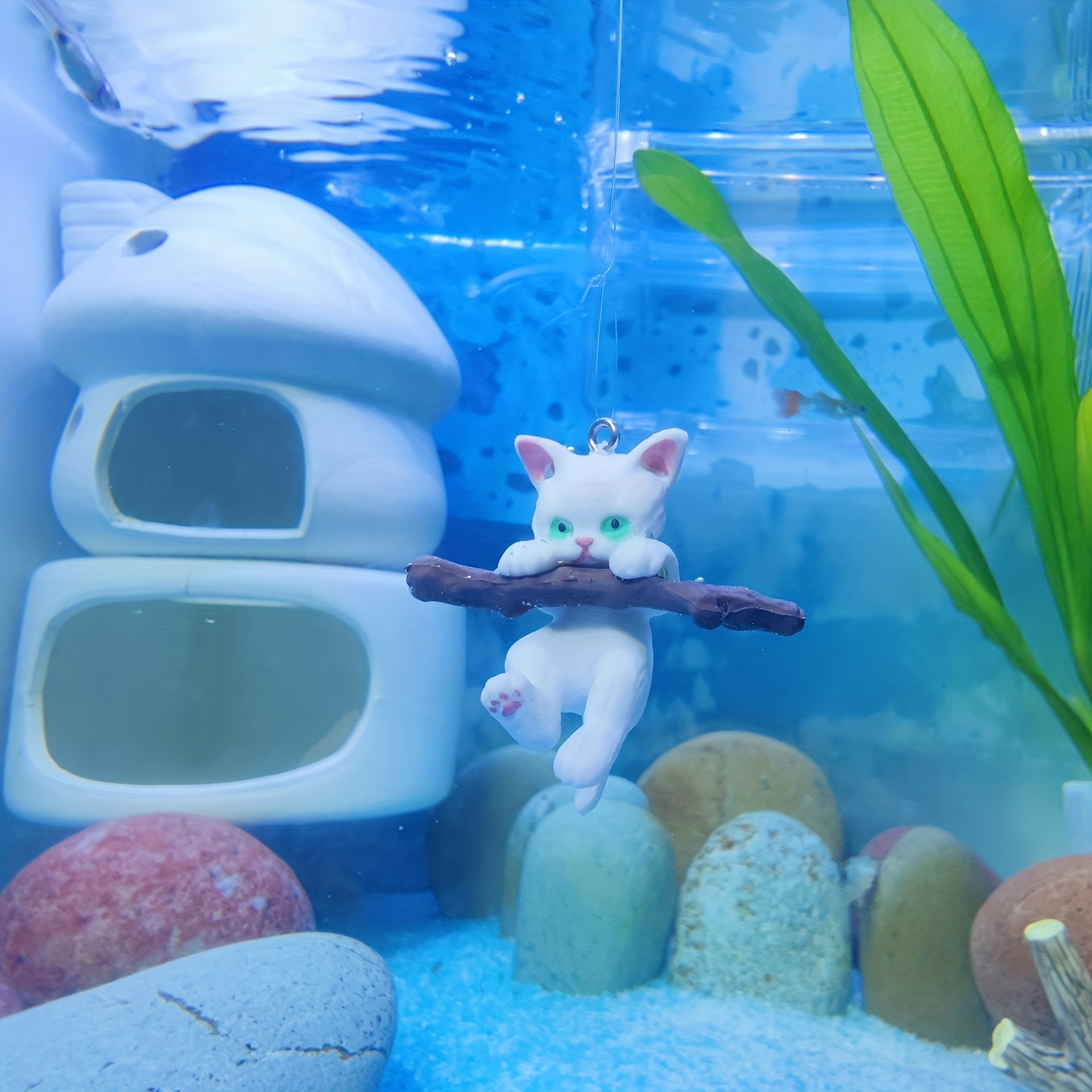 Fish Tank Decorations Cute Little Cat Aquarium Decoration Cat Ornament  Floating Aquarium Accessories - Pet Supplies - Temu