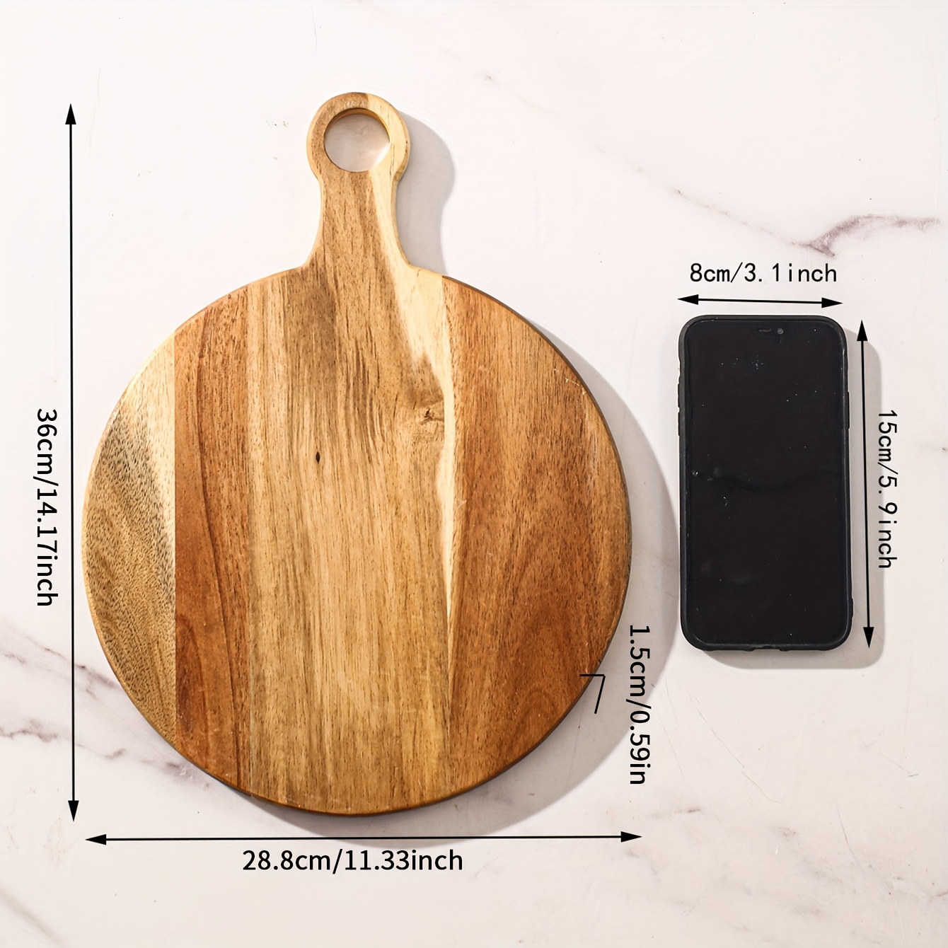 Small Round Cutting Board With Handle 