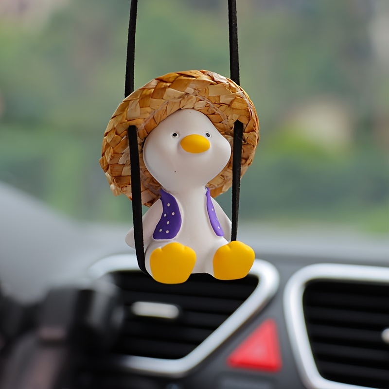 1pc Cute Car Charm Hanging Ornament - Cool Swinging Duck Car Accessories  for Teens Auto Accessories