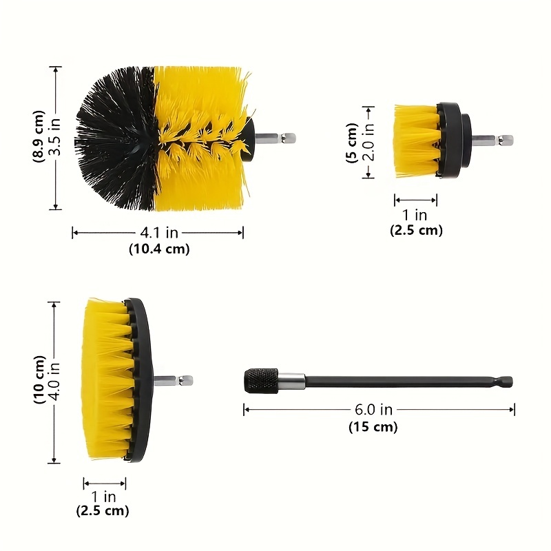 1 Set/3 PCS Electric Brush Kit Power Scrubber Pad Drill Cleaning Brush For  Carpet Glass Car Tires Nylon Brushes Scrubber Drill