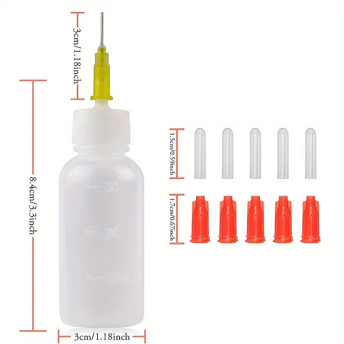 FJNATINH Precision Needle Tip Glue Applicator Bottle with Bent Blunt Needle Tip and Tapered TT Needle for Oil, Adhesive, Liquid