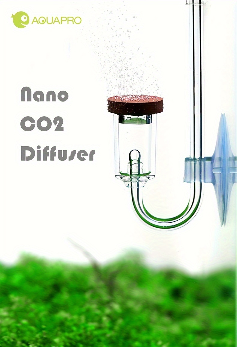  GLOGLOW Difusor de CO2, acuario simple de CO2 contador de  burbujas de CO2 de vidrio transparente, refinador de dióxido de carbono,  tanque de peces, atomizador de CO2, difusor, accesorios de bomba
