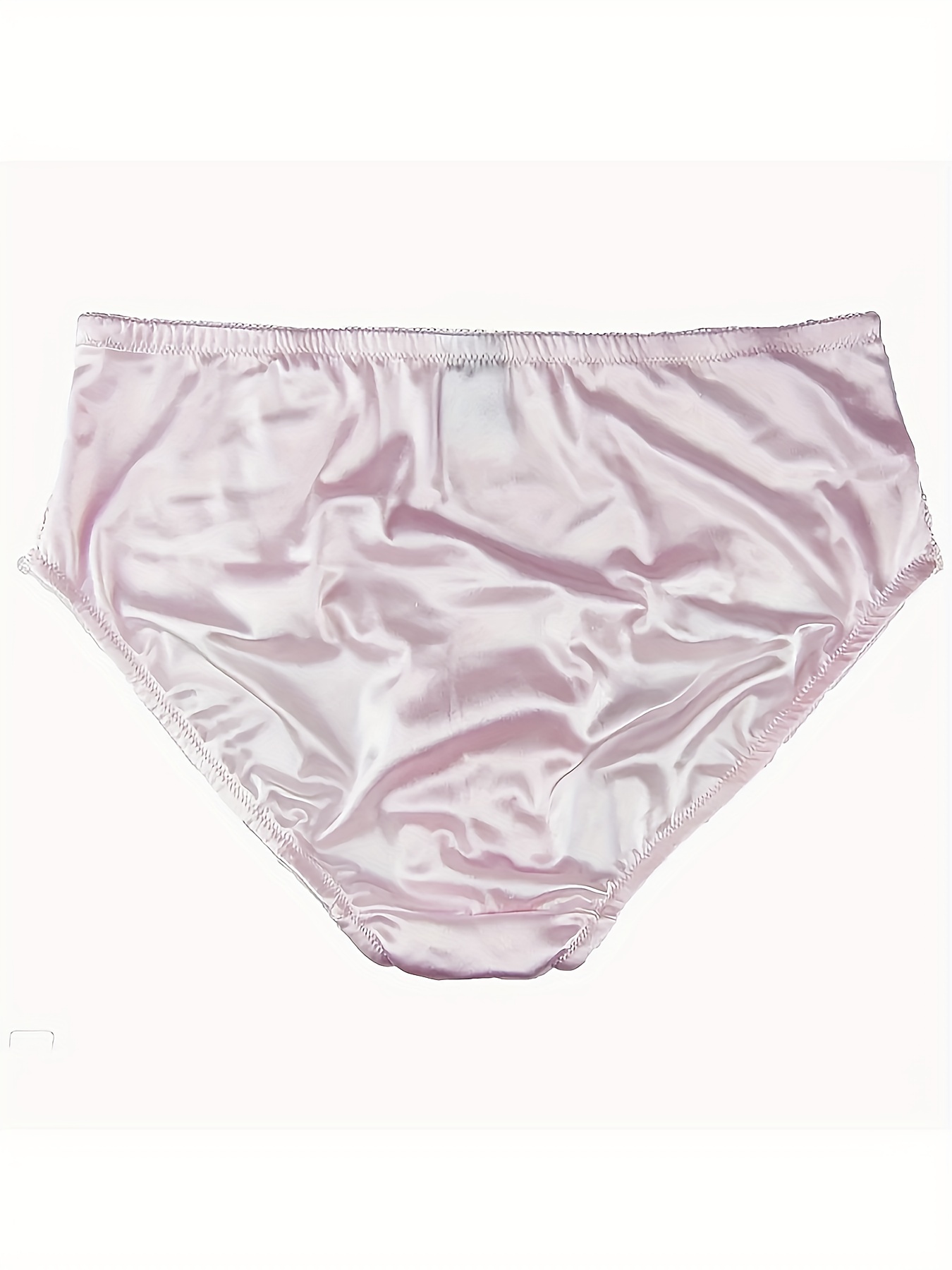 Rose Pink Printed Full Fit Silky Satin Sissy Panties contrast