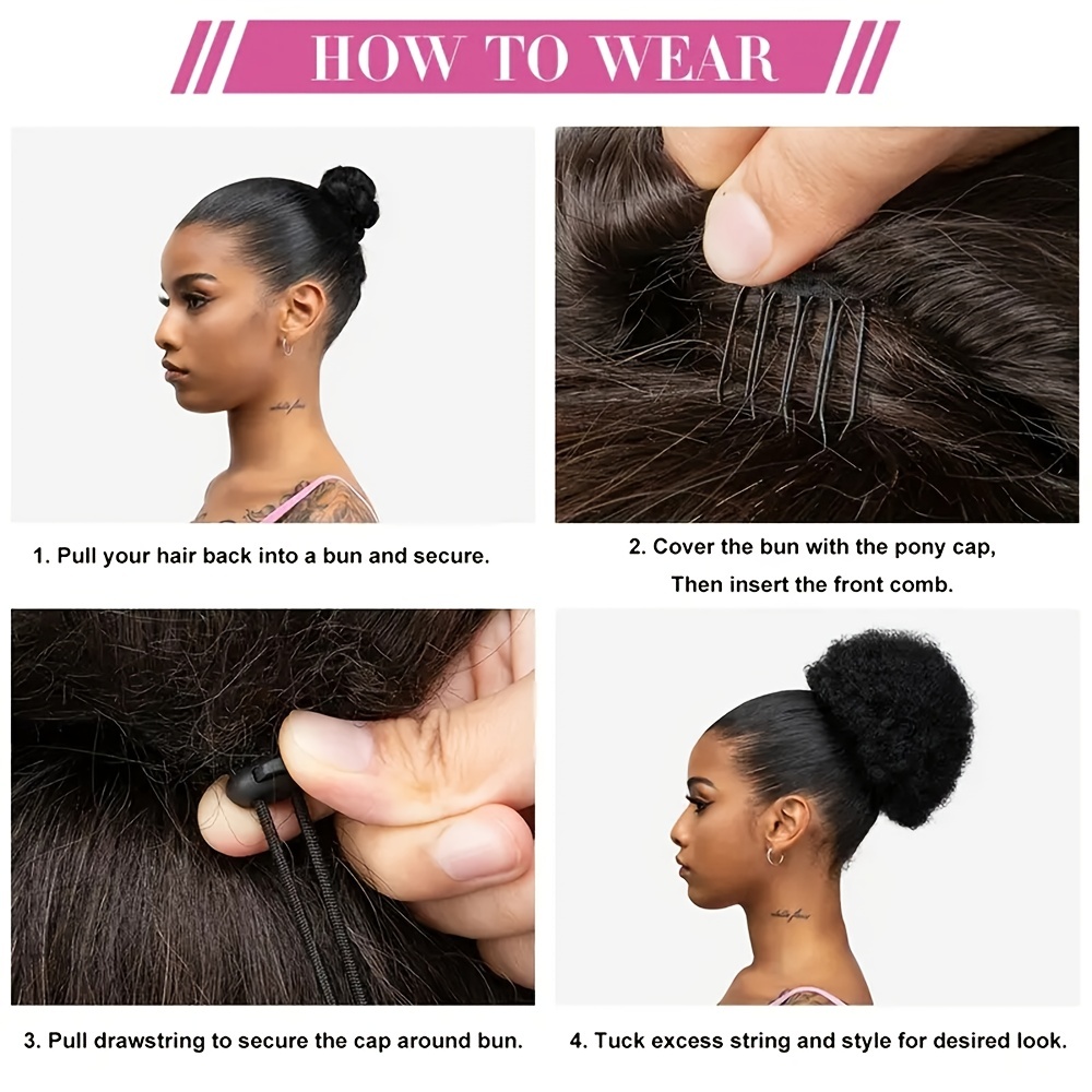 Short Afro Puff Drawstring Ponytail Extension