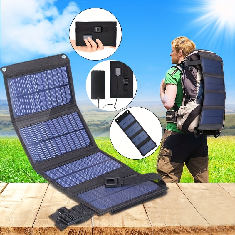 1pc Kit Panel Solar Plegable Usb Sunpower Paquete Banco - Temu