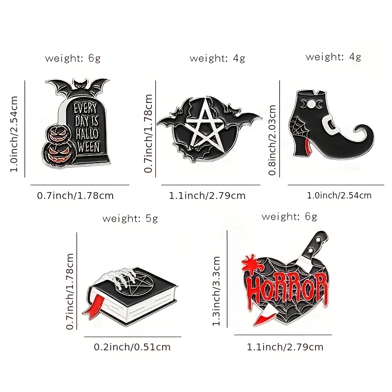 Punk Spiders Daggers Spell Books Brooch Enamel Pins Dark - Temu