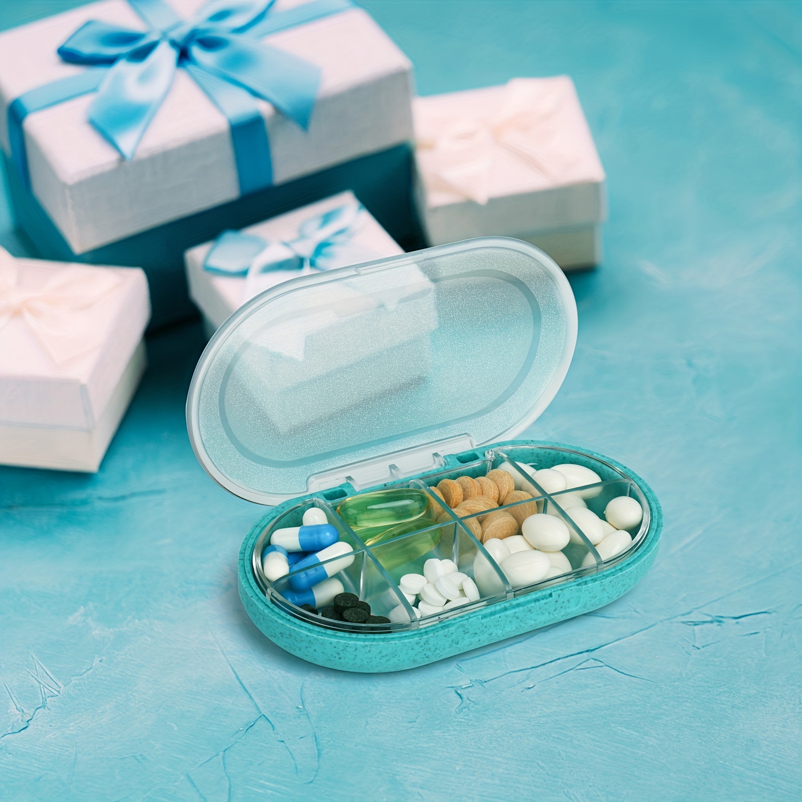 Portable Travel Pill Box with 3, 4, 8 Grids for Vitamins