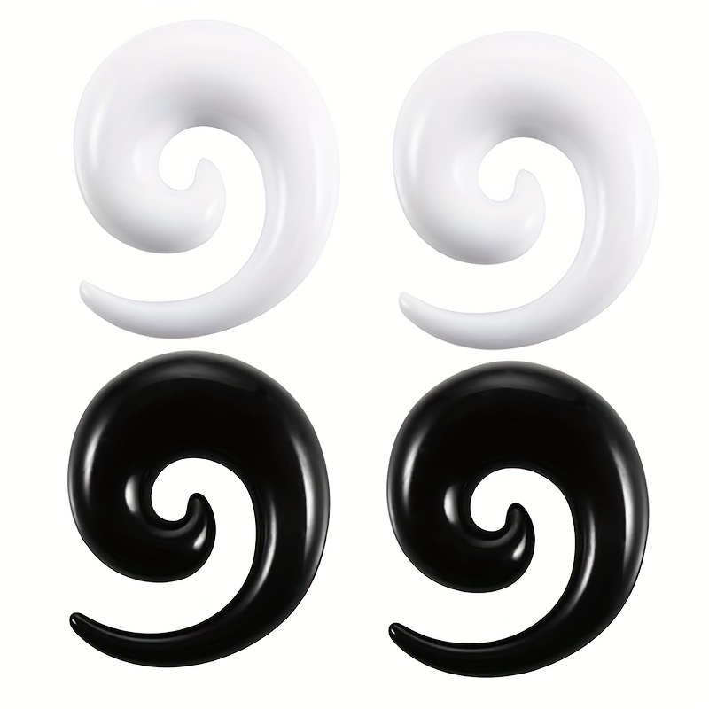 2 Pairs Acrylic Spiral Snail Ear Plugs Set