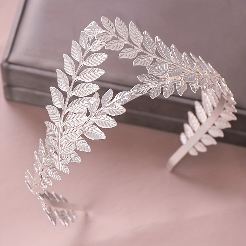 Baroque Leaves Decor Tiara Crown Headband Bridal Hair Accessories