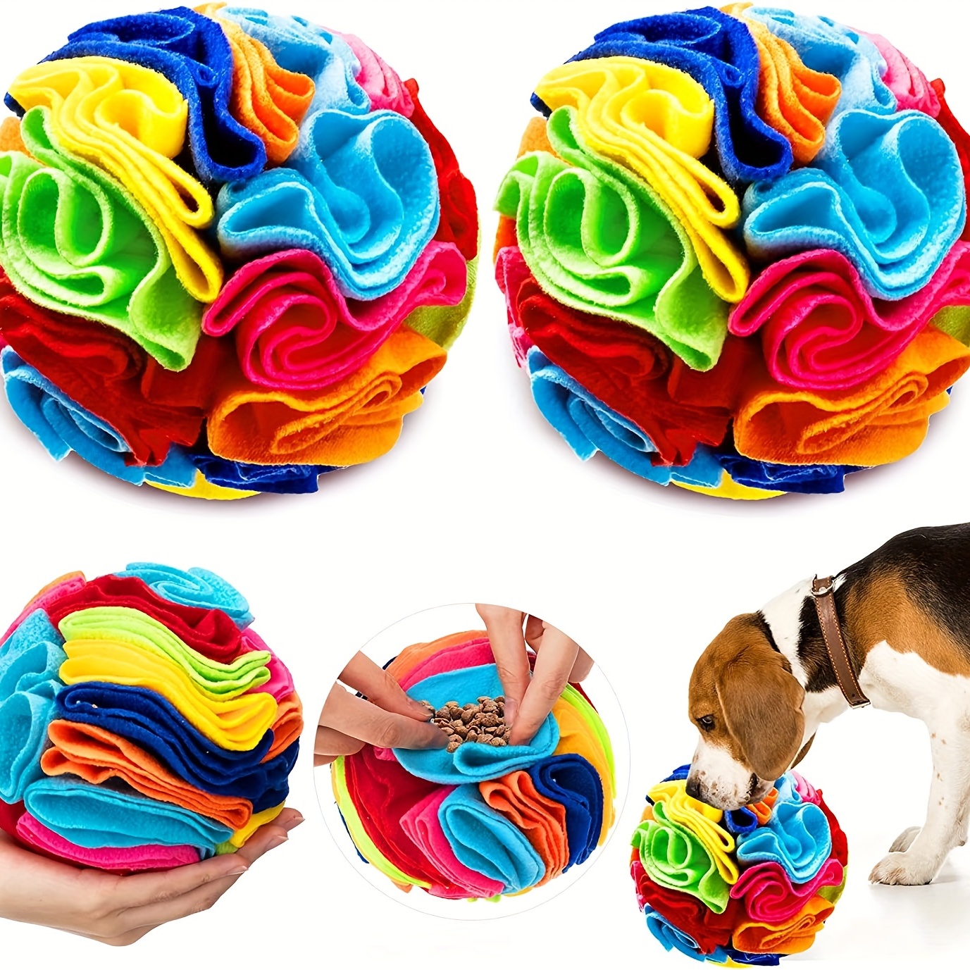 1pc Pet Snuffle Ball Soft Plush Material Snack Dispensing Puzzle