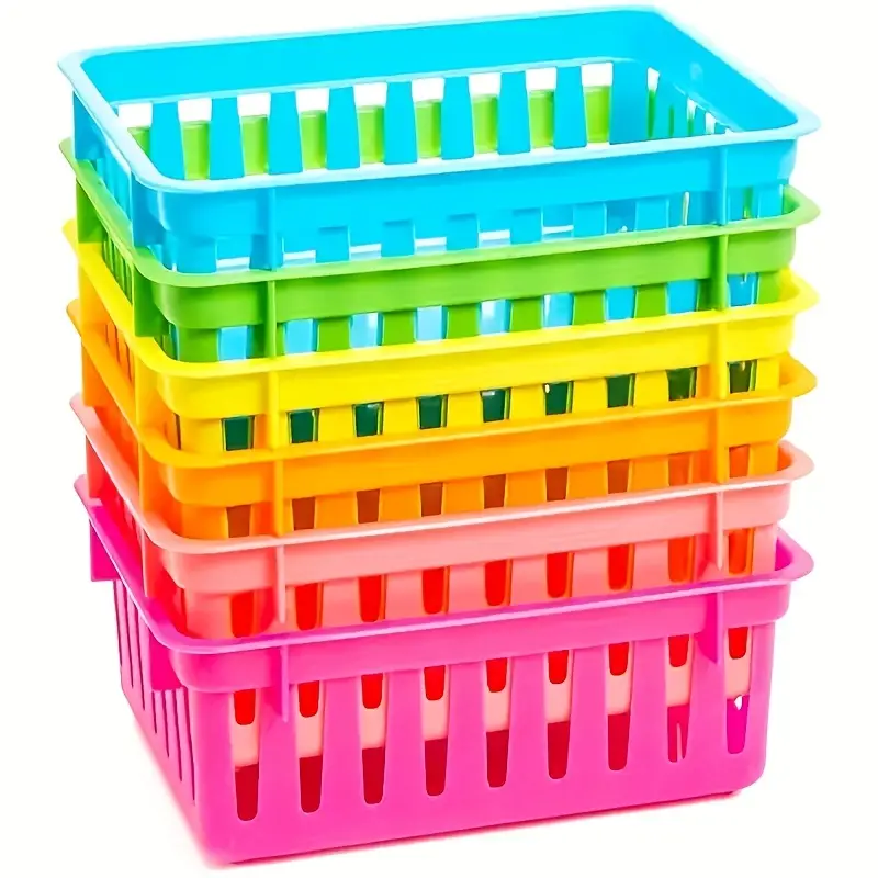 Colored Plastic Baskets, Classroom Storage Boxes For Organizing