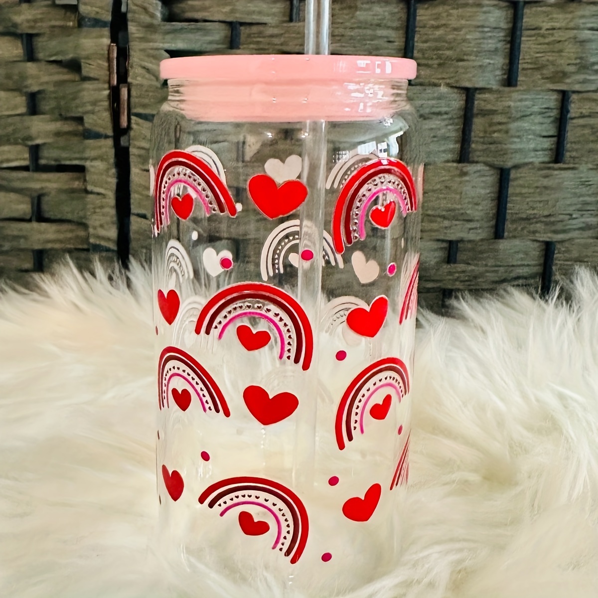 ReliThick 12 Sheets of Valentine's Day UV DTF Cup Wrap Transfer Sticker for  Glass Valentine's Day Rub on Transfers for 16 oz Glass Cup Transfers for