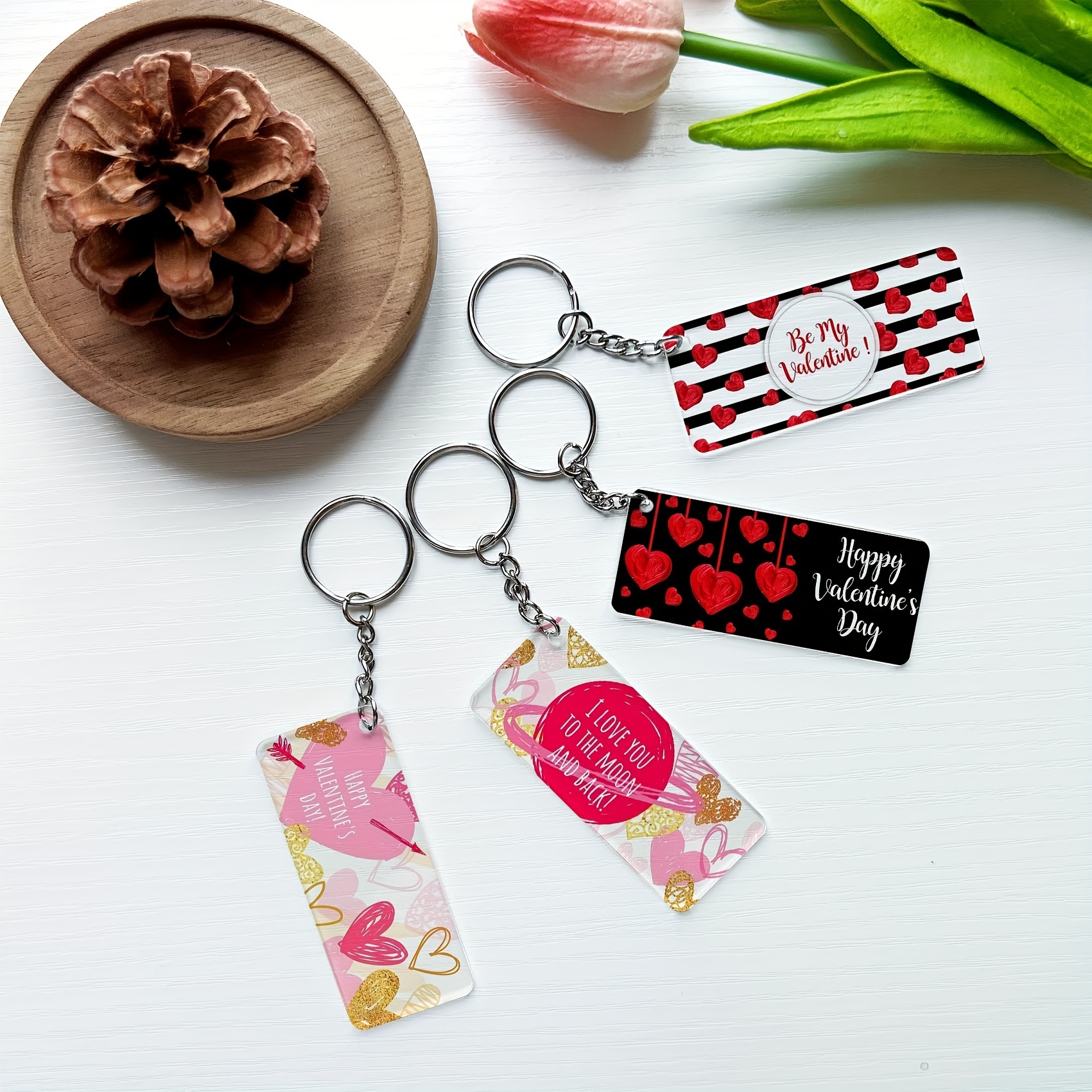 120PCS Sublimation Keychain Rectangle DIY Blanks Set With Tassel Key Chain  Metal Key Rings For Homemade Crafts Accessories