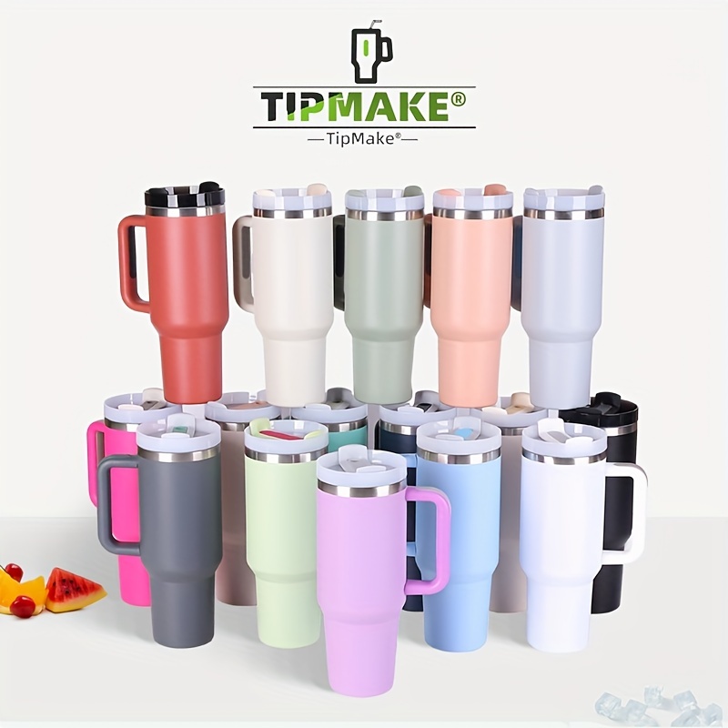 TUMBLABLE 40 oz Tumbler with Handle and Straw - Leakproof Steel