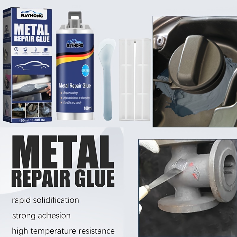 Metal Repair Glue, 2 Pack Professional Grade Metal to Metal Glue Heavy Duty  for Metal, Plastics and Ceramics, High-Temperature Heat Resistant Epoxy Glue  for Welding Steel, Aluminum, and DIY Craft: : Industrial
