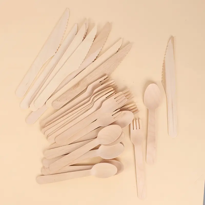 Disposable Wooden Knives Forks Spoons Party Gatherings - Temu