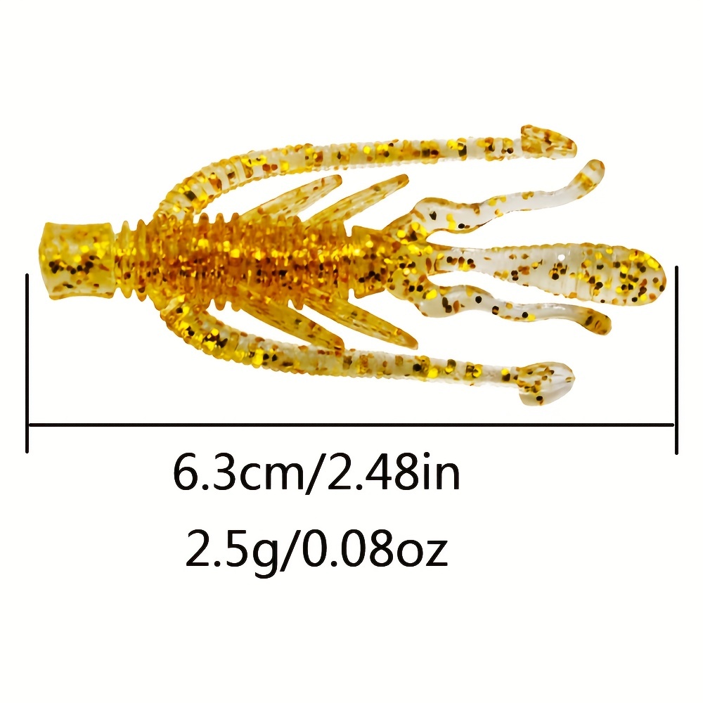 Loewten Fishing Shrimp Bait,Fishing Lures Simulation Shrimp Bait Set  Artificial Bait Hook With Storage Bag For Freshwater Saltwater,Artificial Shrimp  Bait 