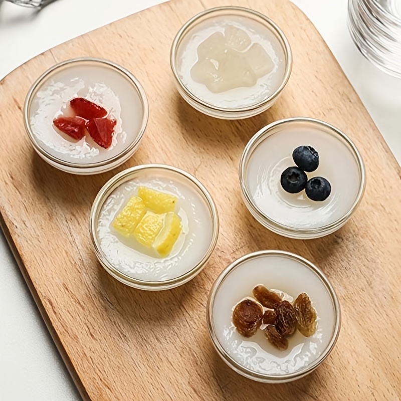 12 Clear Plastic Soy Sauce Dipping Bowls 3 Inches