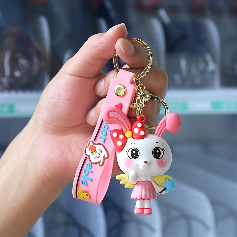 European and American Fashion Creative Rabbit Keychain Simple Cute  Personality Doll Key Chain Lady Cartoon Bag Pendant Keychain