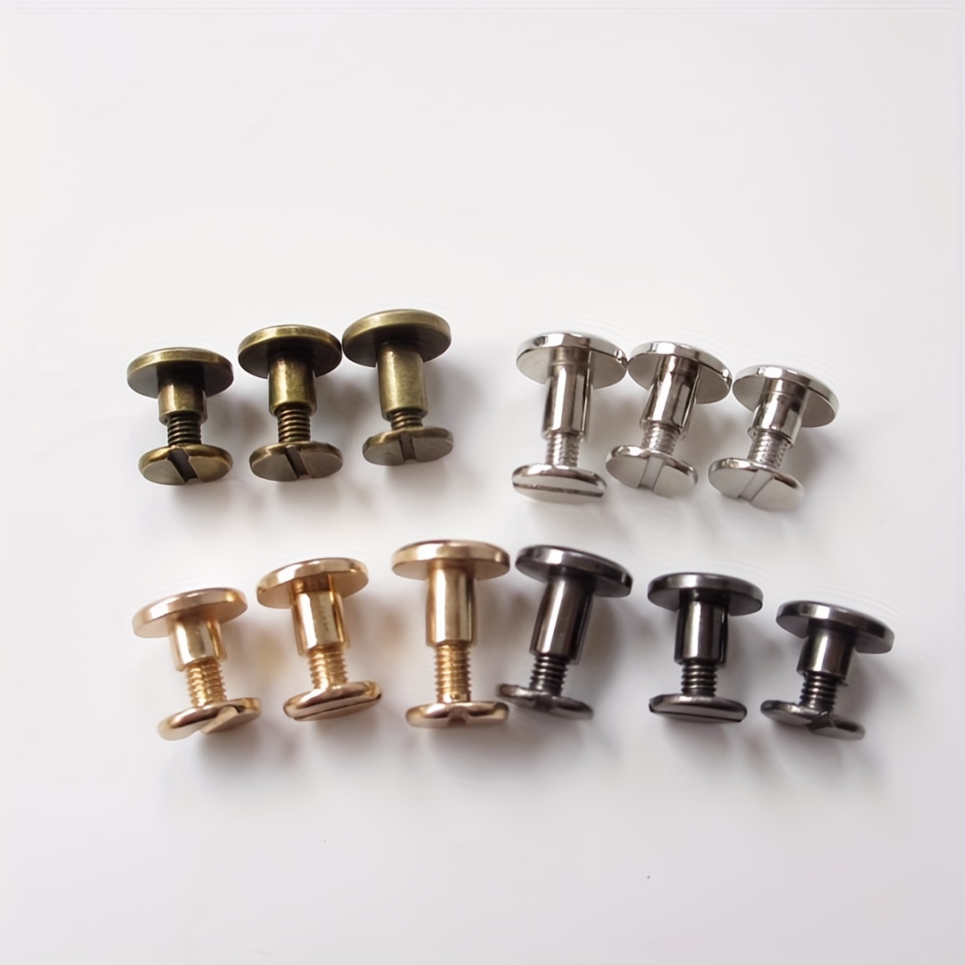 GUOOL Leather Rivet Copper Rivets Metal Studs Repairing Decorating Decoration 40 Set Leather Rivets Tubular for Belt Making DIY Leather Craft B, Size: Multi