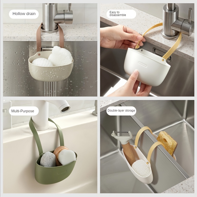 1pc Hollowed-Out Sink Drain Storage Rack, Simple Multifunction