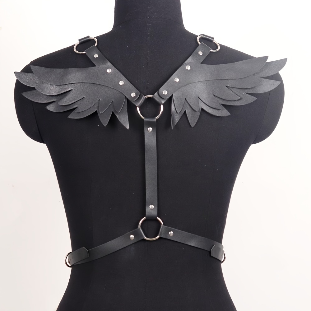 Punk Women Wing Harness Pu Leather Belt Gothic Style - Temu