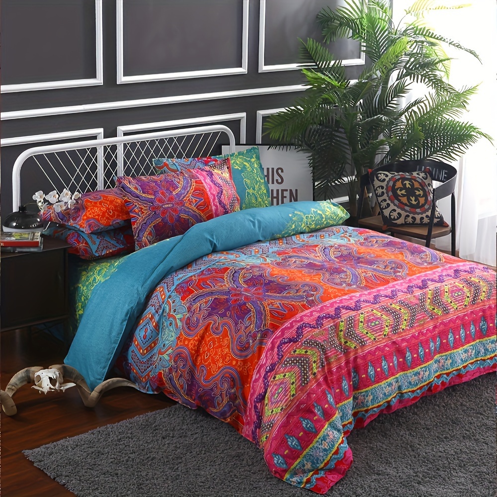 Image of 3pcs Duvet Cover Set, For Man Jiang Hong Duvet Cover Set, Twin/full/queen/king