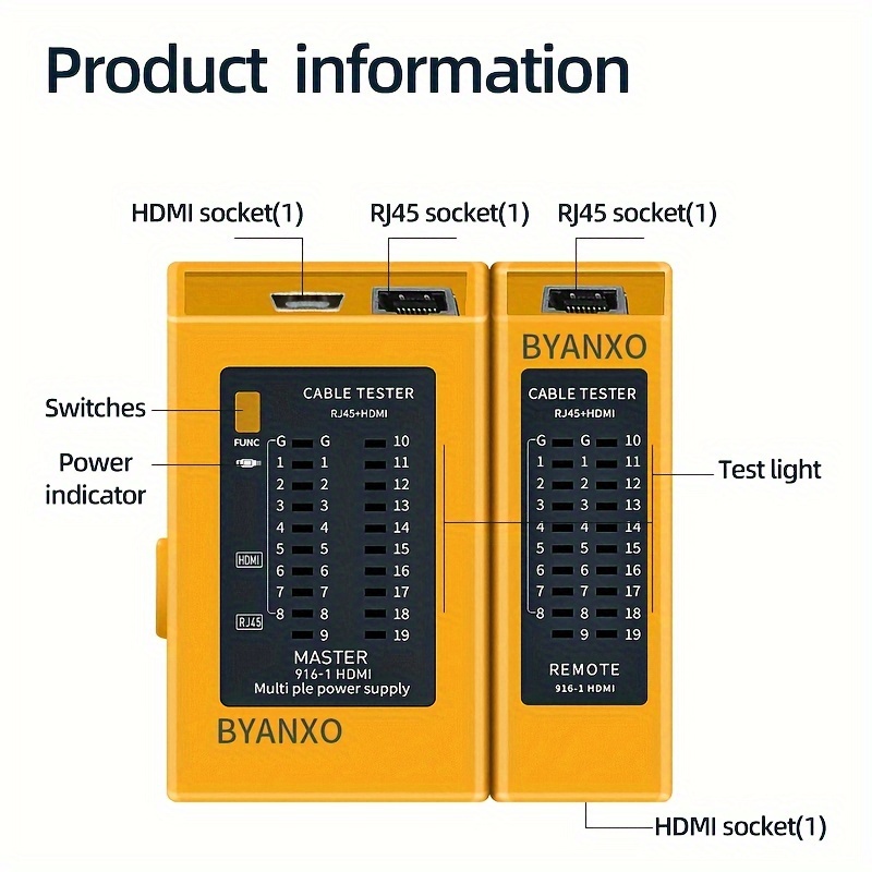 Byxgd 2 in 1 Cable Tester +rj45 Network Cabling Tester - Temu