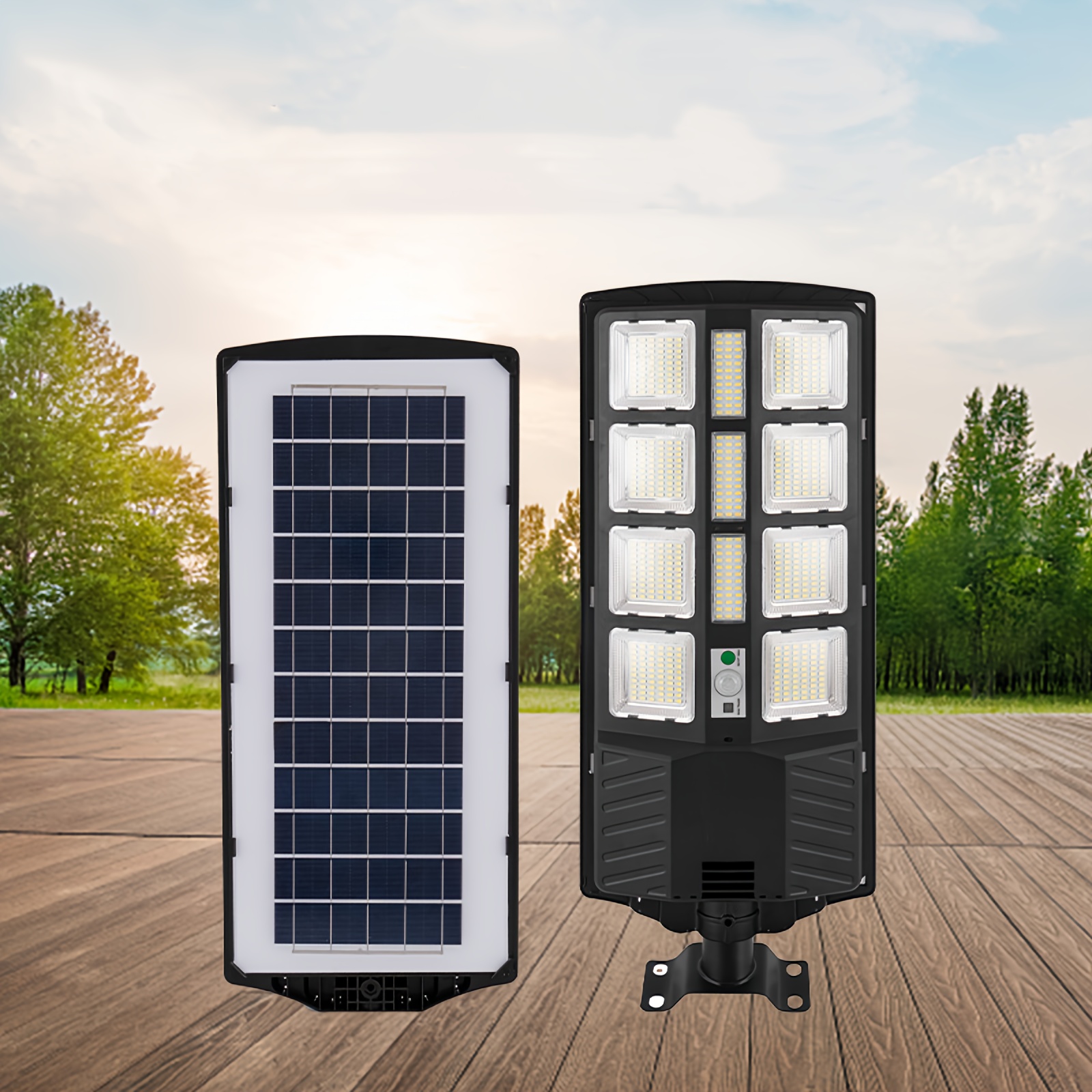 1pc 300w integrated human body sensing and intelligent light controlled solar light suitable for courtyards farms roads and front doors free shrink rod remote control wall installation package details 2