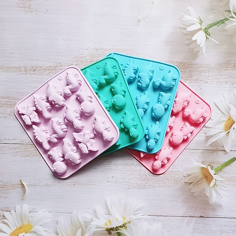 

1pc 12 Cavity Mini Dinosaur Silicone Mold, 3d Fondant Mold For Diy Pudding Chocolate Candy Desserts Gummy Handmade Soap Polymer Clay Ice Cube, Cake Decorating Supplies, Baking Supplies, Kitchen Items