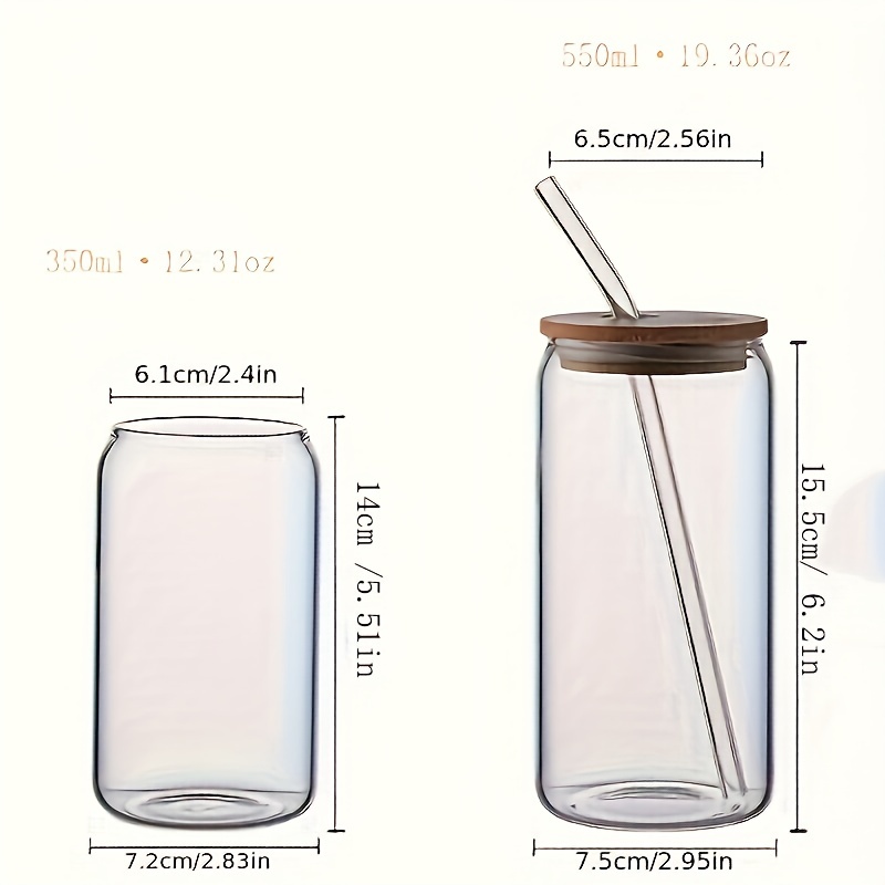 Drinking Glass With Bamboo Lid And Straw, Can Shaped Water Cup, Heat And  Cold Resistant Iced Coffee Cup, For Beer, Juice, Milk, Birthday Gifts,  Summer Drinkware - Temu