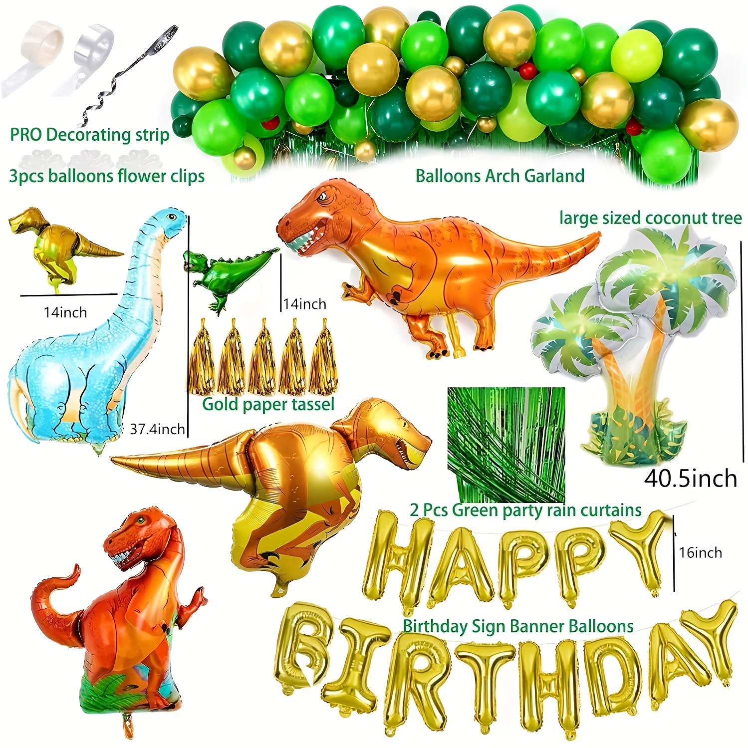 Hot Forest Balloon Dinosaur Theme Aluminum Film Balloon Set - Temu