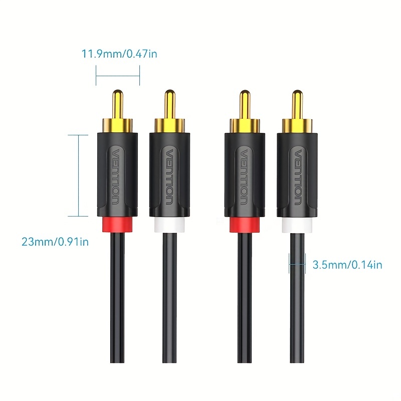 RCA Cable, 2RCA Male to 2RCA Male Stereo Audio Cables 【Hi-Fi Sound】Braided  RCA Stereo Cable for Home Theater, HDTV, Amplifiers, Hi-Fi Systems, Car
