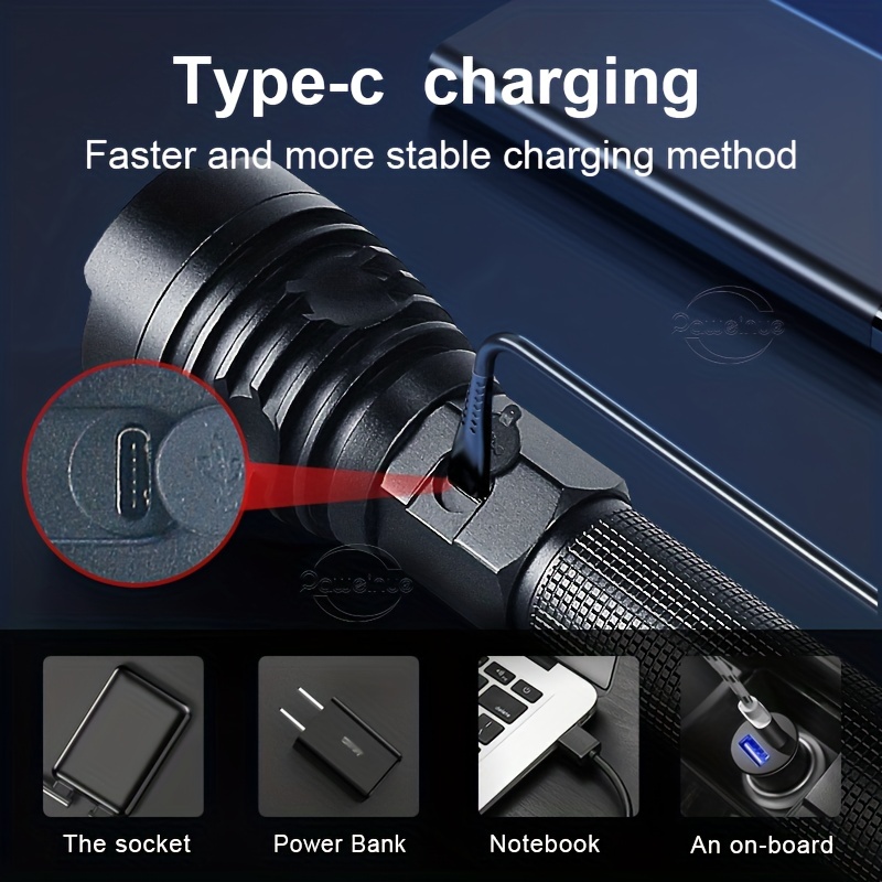 Xhp360 Led Rechargeable Flashlight Super Bright Tactical - Temu