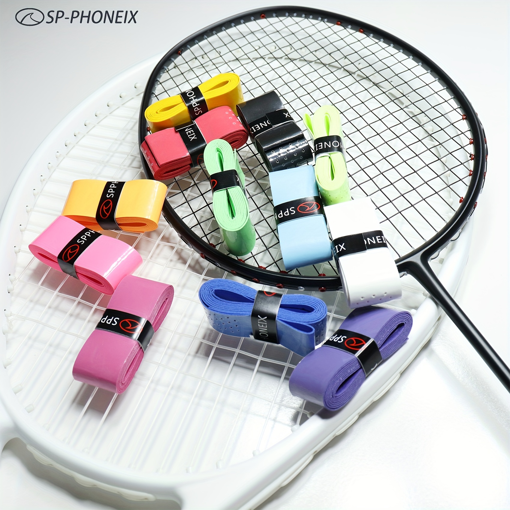 10Pcs Stretchy Anti-slip Tennis/Badminton PU Racquet Handle Over Grip Tape