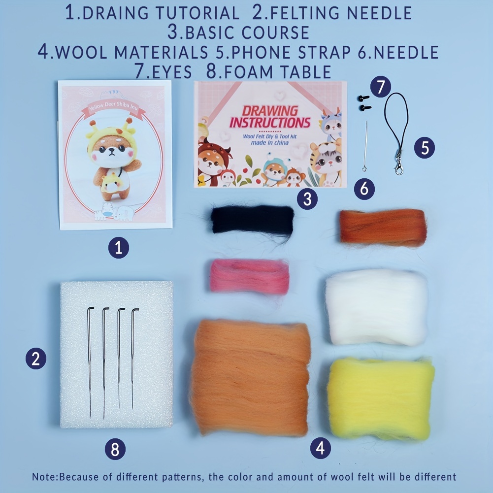 Wool Needle Felting Kit For Beginner Starers Shiba Needle - Temu