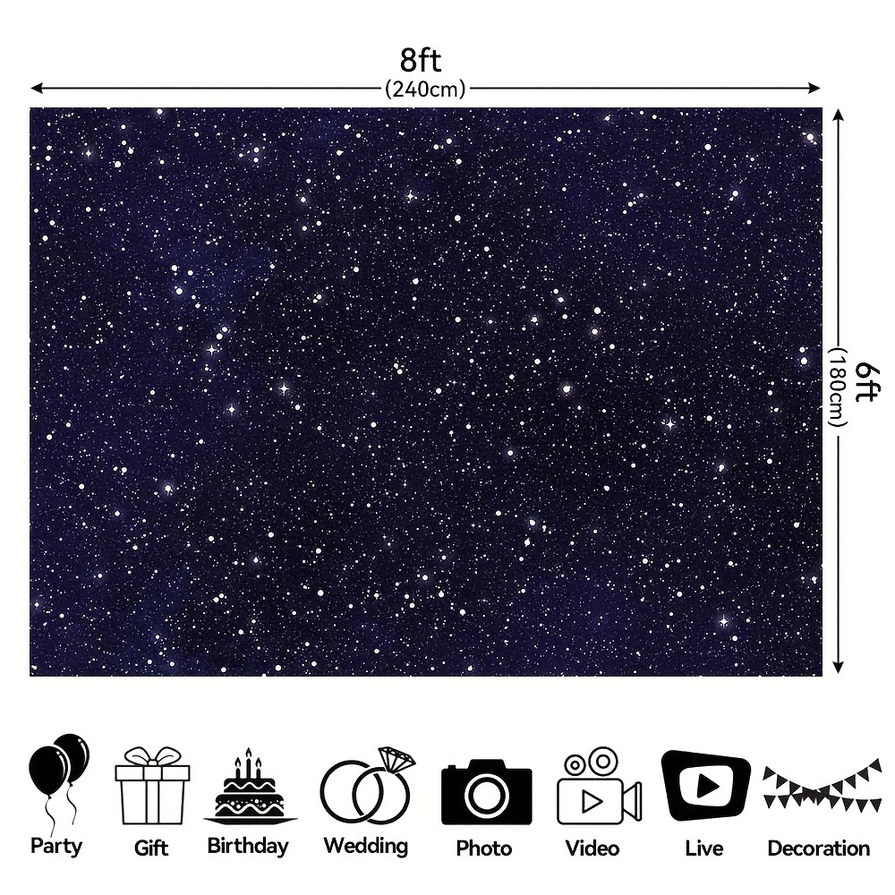  Cotton Stars Starry Night Sky Galaxy Outer Space Blue