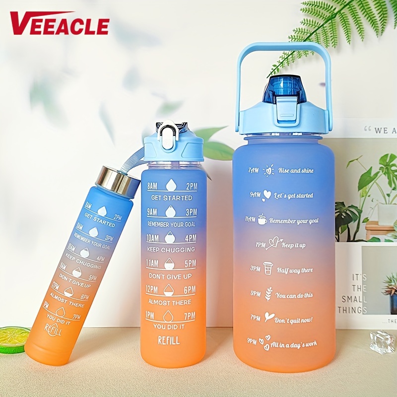 Gradient Motivational Water Bottle With Straw, Plastic Large Capacity  Leakproof Space Cup, Best Gift For Outdoor Sport, Fitness, Gym, Running,  Hiking - Temu