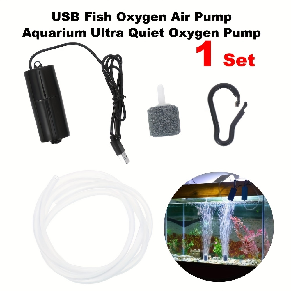 Oxigenador de tanque de peces con bomba de aire solar con tubo de acuario  doble Eccomum Negro