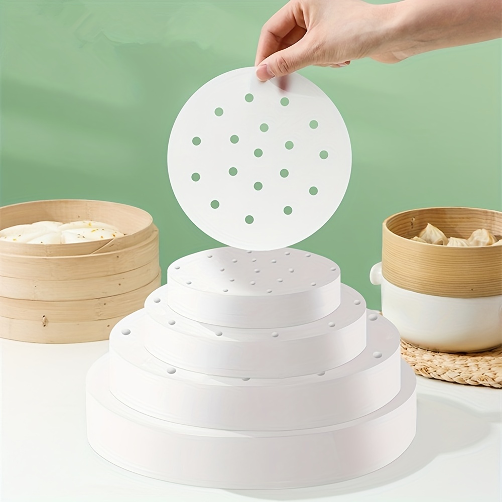 100pcs Air Fryer Parchment Paper Air Fryer Liner/Bamboo Steamer  Liners/Perforated Parchment Paper For Air Fryer Steaming Basket And More  (8inch/9inch